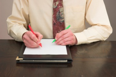 This man is ambidextrous. This man is ambidextrous.