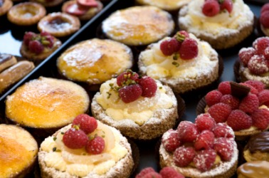 A tray of traditional French desserts. A tray of traditional French desserts.