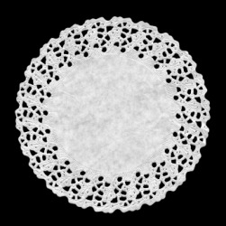 A round doily. A round doily.