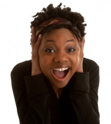 An ecstatic woman. An ecstatic woman.