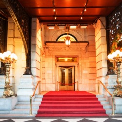 The entry to a hotel. The entry to a hotel.