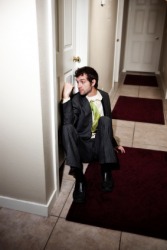 This man has been expelled from his apartment. This man has been expelled from his apartment.