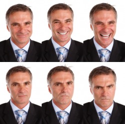 The many expressions of one man. The many expressions of one man.