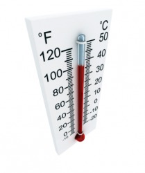 A Fahrenheit thermometer. A Fahrenheit thermometer.