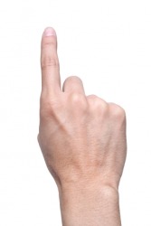 A forefinger extended. A forefinger extended.