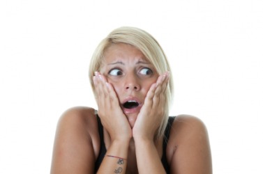 This woman has had a fright. This woman has had a fright.