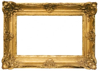 A gilded picture frame. A gilded picture frame.