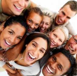 A happy group of people. A happy group of people.