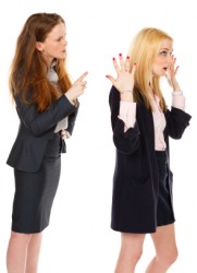 One woman harassing another. One woman harassing another.