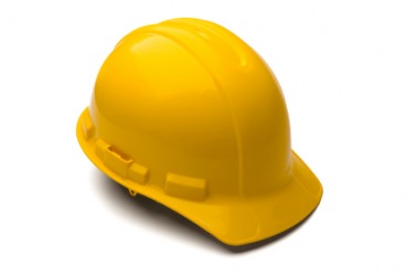 A hard hat as worn by construction workers. A hard hat as worn by construction workers.