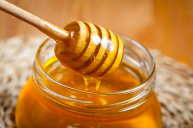 A pot of honey. A pot of honey.