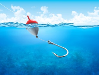 A hook used for fishing. A hook used for fishing.