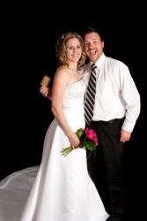 A bride with her new husband. A bride with her new husband.
