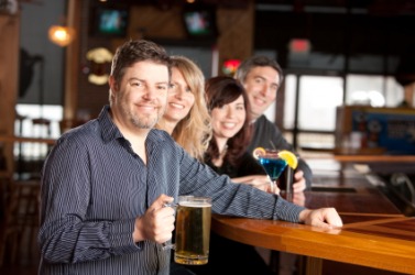 A man about to imbibe a beer. A man about to imbibe a beer.