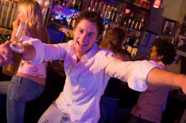 An inebriated young man. An inebriated young man.
