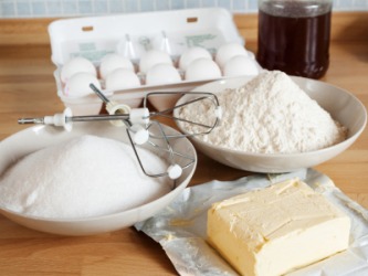 The ingredients for baking. The ingredients for baking.