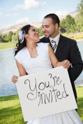 A couple invite us to their wedding. A couple invite us to their wedding.