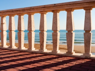 An old balustrade supported by balusters. An old balustrade supported by balusters.
