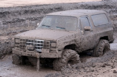 This truck could get stuck in the mire. This truck could get stuck in the mire.