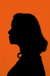 The silhouette of a woman. The silhouette of a woman.