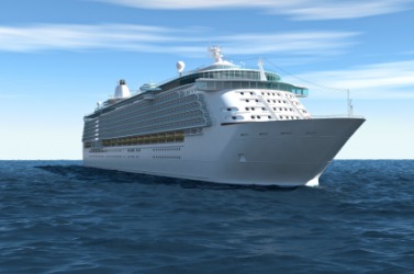 A large cruise ship. A large cruise ship.