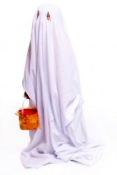A child dressed as a phantom for Halloween. A child dressed as a phantom for Halloween.