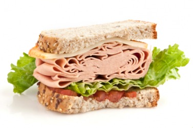 A portion of a sandwich. A portion of a sandwich.