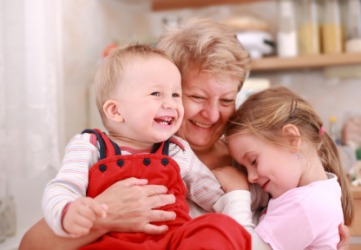 Two children with their nana. Two children with their nana.