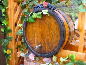 A wine barrel. A wine barrel.