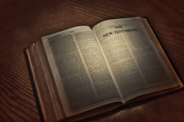 The Bible open to the New Testament. The Bible open to the New Testament.
