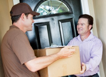 A package being delivered. A package being delivered.