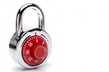 A red padlock. A red padlock.