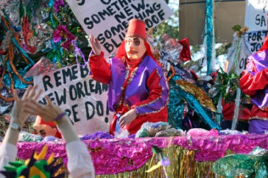 A Mardi Gras pageant. A Mardi Gras pageant.