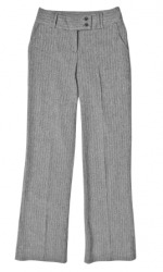 A pair of gray pants. A pair of gray pants.