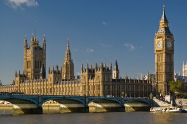 The British houses of parliament in London. The British houses of parliament in London.