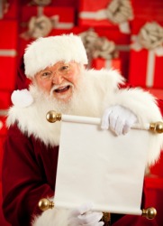 Santa checks his list. Santa checks his list.