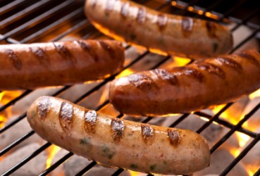 Sausages on the grill. Sausages on the grill.