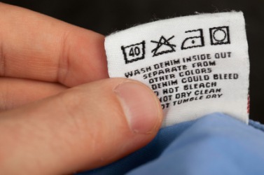 A tag inside a piece of clothing. A tag inside a piece of clothing.