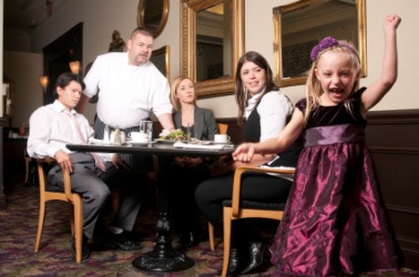 These parents are abashed by their child's behavior. These parents are abashed by their child's behavior.