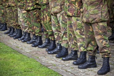 Soldiers standing abreast. Soldiers standing abreast.