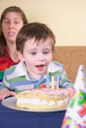 This little boy just blew out his candles. This little boy just blew out his candles.