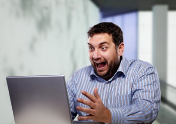 This man is delirious with excitement. This man is delirious with excitement.
