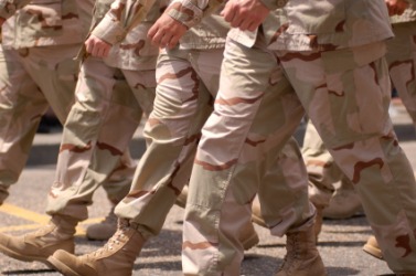 Soldiers marching. Soldiers marching.