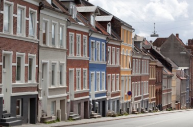 A row of buildings in Arhus, Denmark. A row of buildings in Arhus, Denmark.