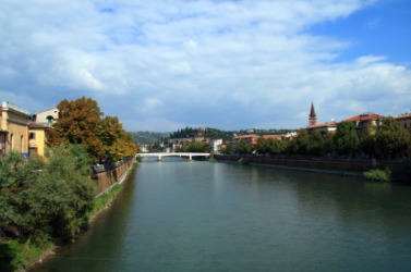 The Adige River in Italy as it flows through Verona. The Adige River in Italy as it flows through Verona.
