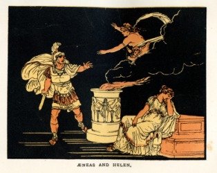 Aeneas in a scene from Virgil's Aeneid. Aeneas in a scene from Virgil's Aeneid.
