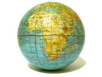 a globe showing the continent of Africa. a globe showing the continent of Africa.