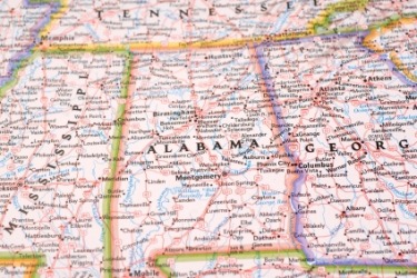 A map showing the state of Alabama. A map showing the state of Alabama.