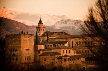 A view of the Alhambra. A view of the Alhambra.
