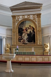 A large altarpiece in a cathedral. A large altarpiece in a cathedral.